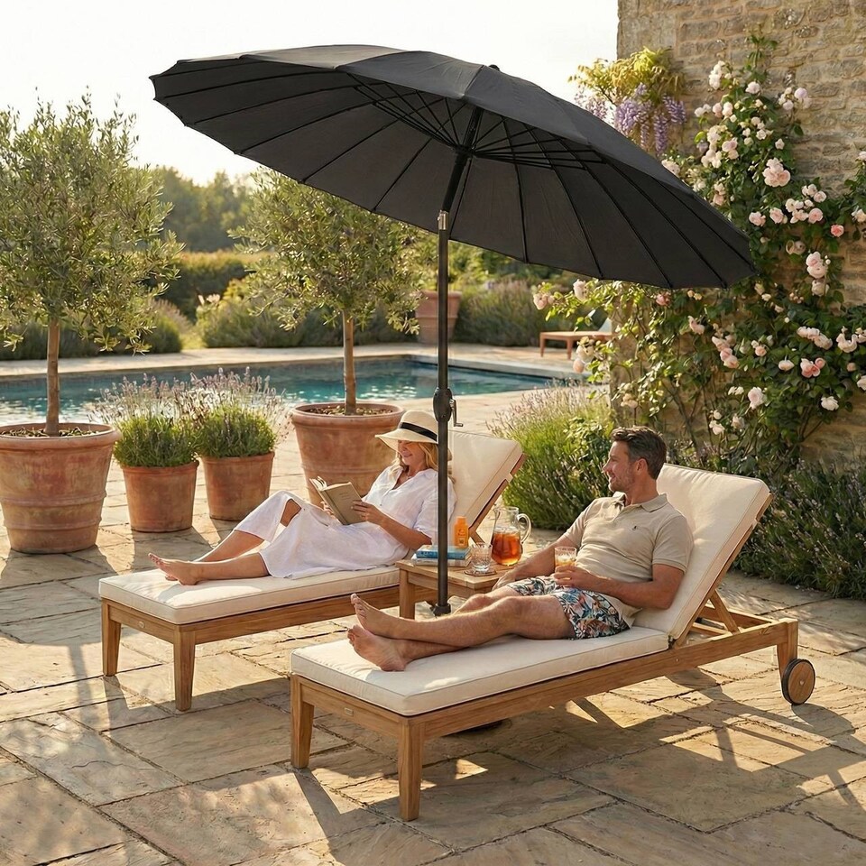 image 1 of 300cm Round Shanghai Parasol Umbrella | Multi | 1