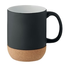 MidOcean Matt Cork Ceramic 300ml Mug - Black/White - One Size