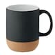 image 1 of MidOcean Matt Cork Ceramic 300ml Mug - Black/White - One Size