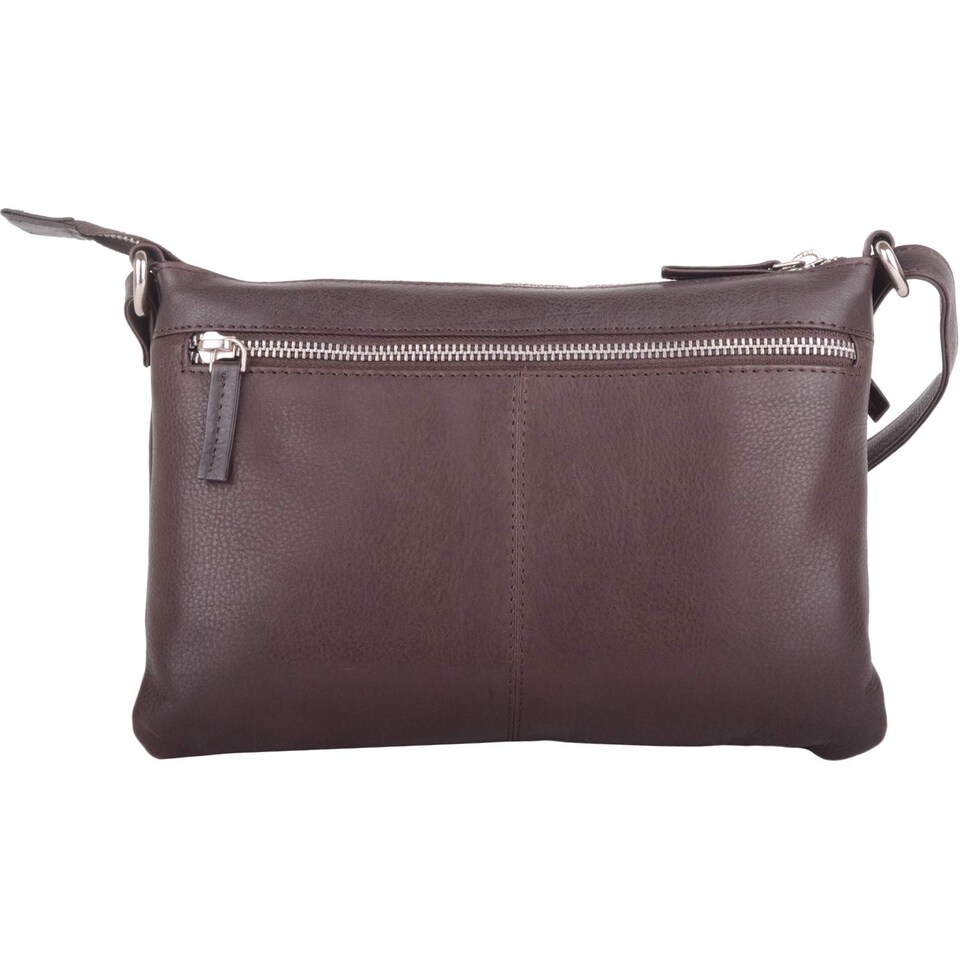 image 1 of London Leathergoods Womens Smooth Genuine Leather Cross Body / Shoulder Bag | Brown | Dak Brown