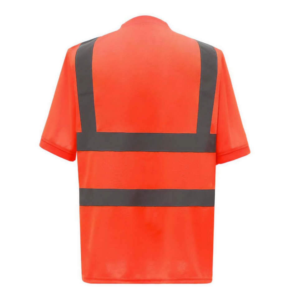 image 1 of Yoko Unisex Adult Hi-Vis Safety Short-Sleeved T-Shirt - Orange - S
