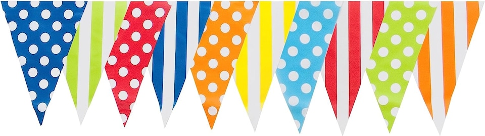 image 1 of Multi Mix Party and Easter Bunting 10m with 20 Pennants
