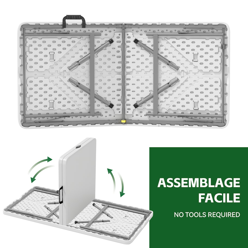 image 1 of 4ft Folding Table heavy duty Outdoor and Indoor use Garden Camping Event Table  White | White | White