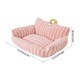 image 7 of Living and Home Soft Striped Plush Pet Bed for Cats & Dogs | Pink | One Size | 1