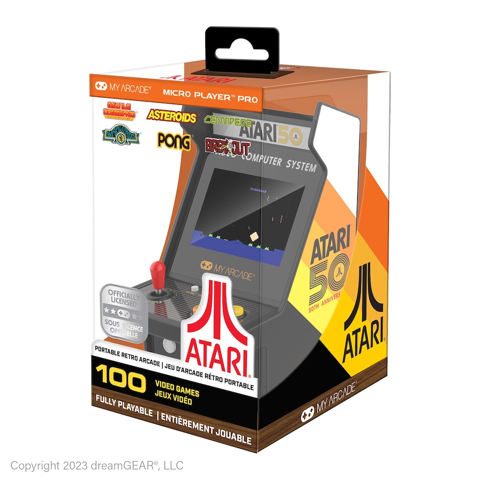 image 1 of Atari Portable Retro Arcade Micro Player Pro 6.7" (100 Games in 1)