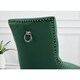 image 4 of Furniturebox 2x Belgravia Green Velvet Knockerback Dining Chairs Silver Leg