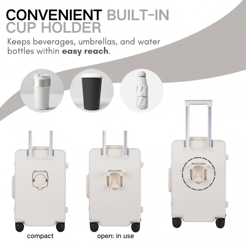 image 1 of 2 Piece Hard Shell Luggage Suitcase Set | 26' inch large Suitcase + 20’ inch Carry-On Suitcase