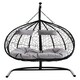 image 1 of Interiors by Premier Versatile Double Black Hanging Chair, Plush Comfort Bedroom Chair, Stable Indoor Chair with grey cusions