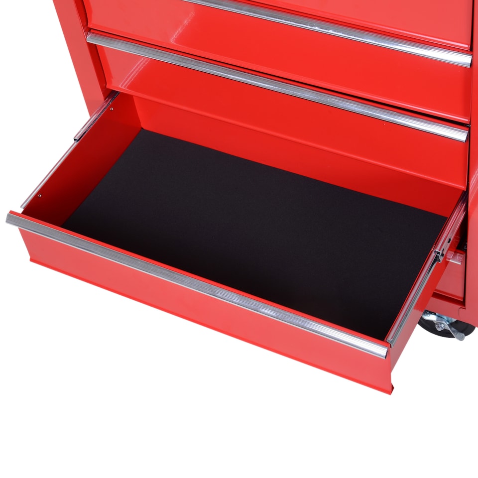 image 1 of DURHAND Roller Tool Cabinet Stoarge Box 5 Drawers Garage Workshop Chest Red