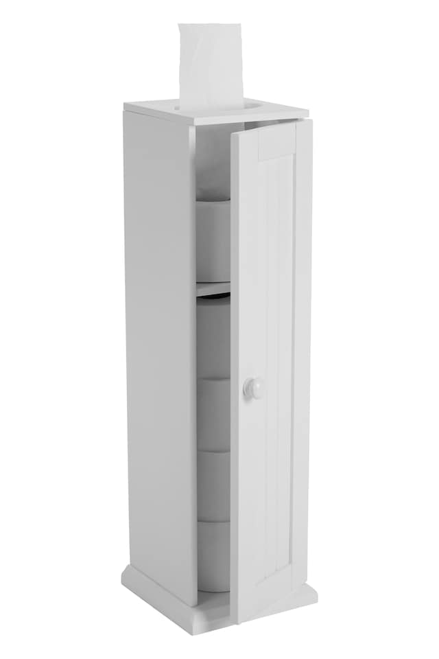 image 1 of Orsina Toilet Paper Holder Cabinet,Compact Bathroom Storage For Toilet Paper,Modern White Wooden Tissue Cabinet