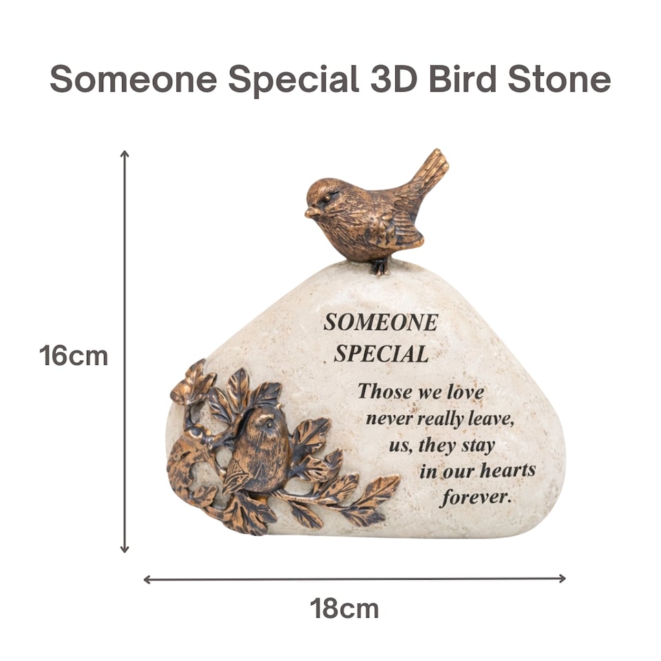 image 1 of Someone Special Bird Memorial Stone 18x16cm Graveside Plaque Gift