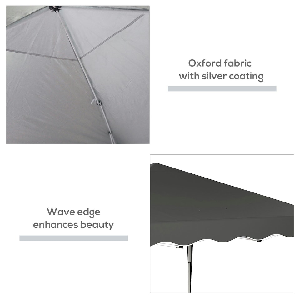 image 1 of Outsunny 3x3(m) Pop Up Gazebo Marquee Tent for Garden w/ Carry Bag Grey