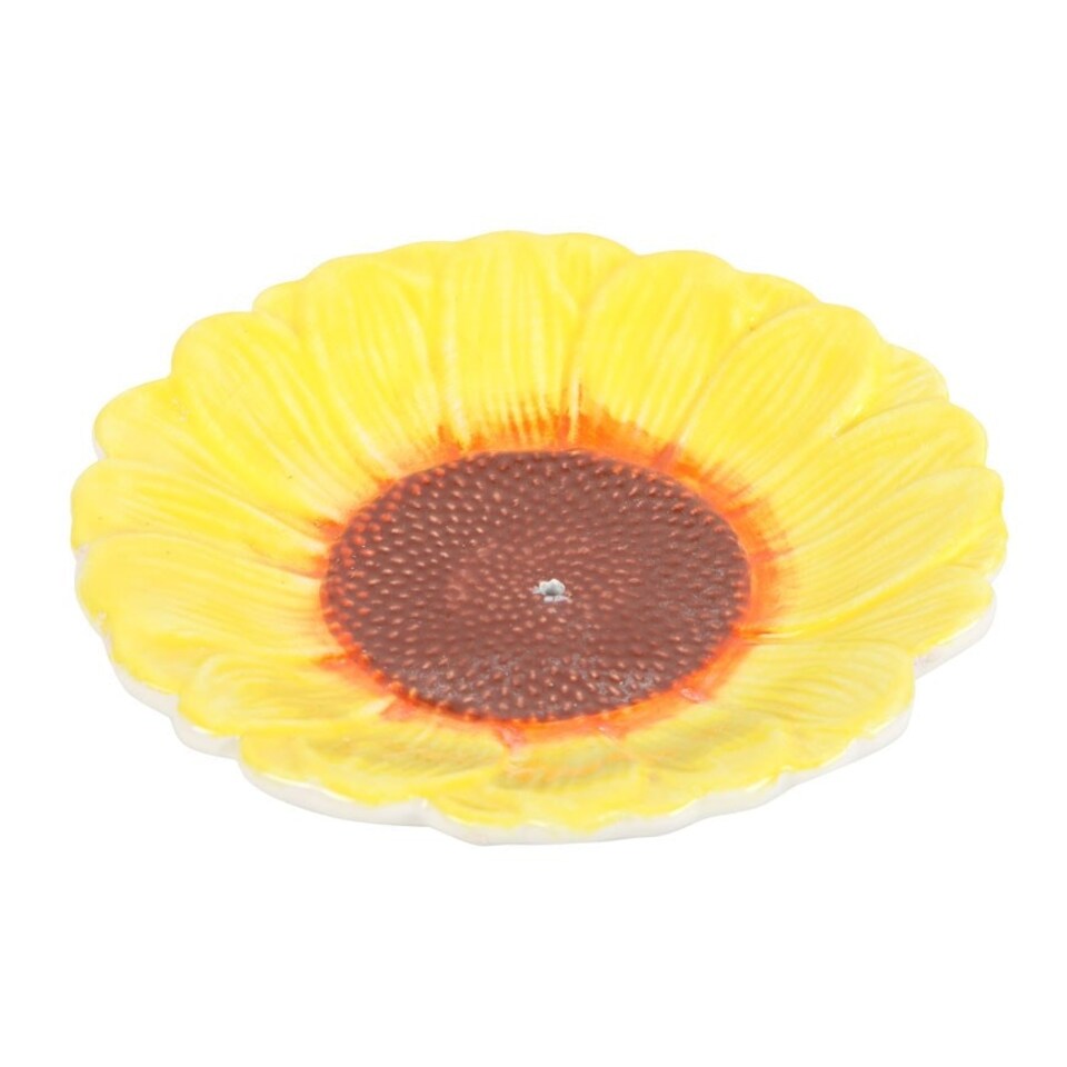 image 1 of Something Different Sunflower Incense Holder - Yellow/Brown - One Size