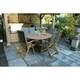image 3 of Turnbury 6 Seater Dining Set with Folding High Back Armchairs and Round Extending Table - Acacia Hardwood