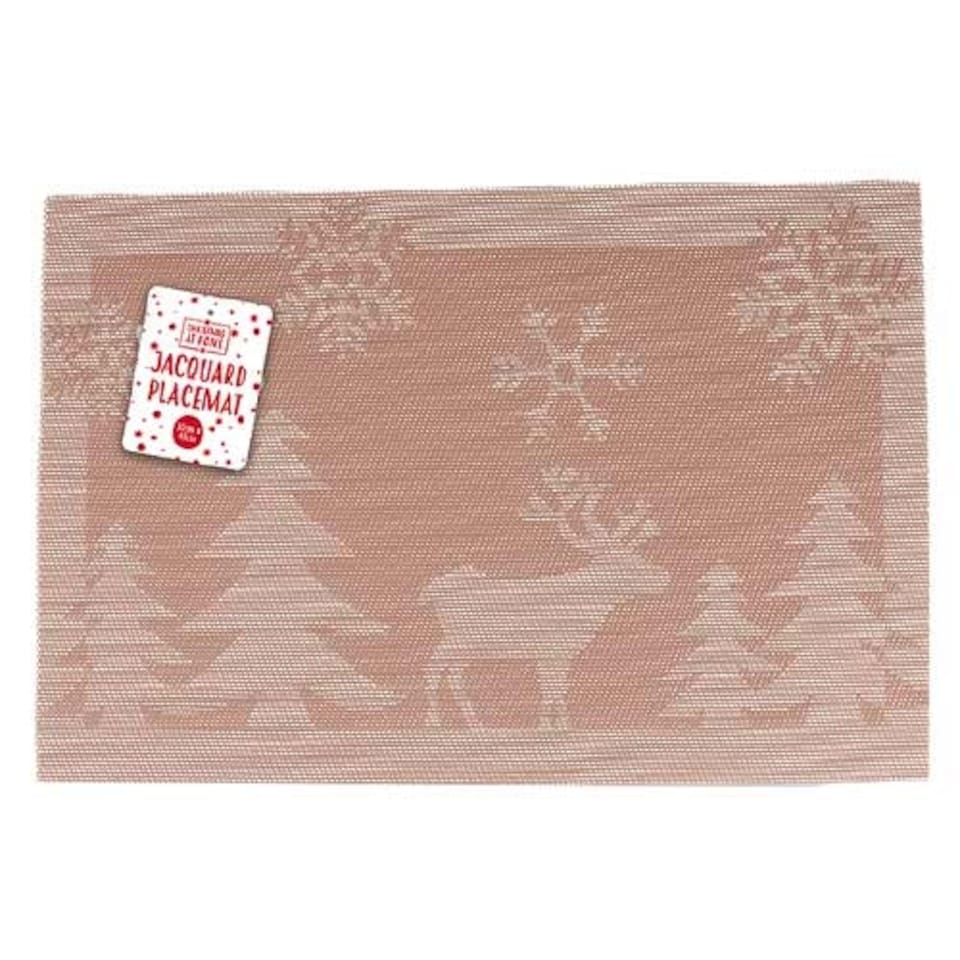 Rose Gold Jacquard Christmas Scene Placemat