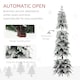 image 6 of HOMCOM 7ft Pencil Artificial Christmas Tree, Snow Flocked mas Tree with Downswept Branches and 800 Tips, Auto Open, Steel Base, Holiday Decoration for Home Office, Green