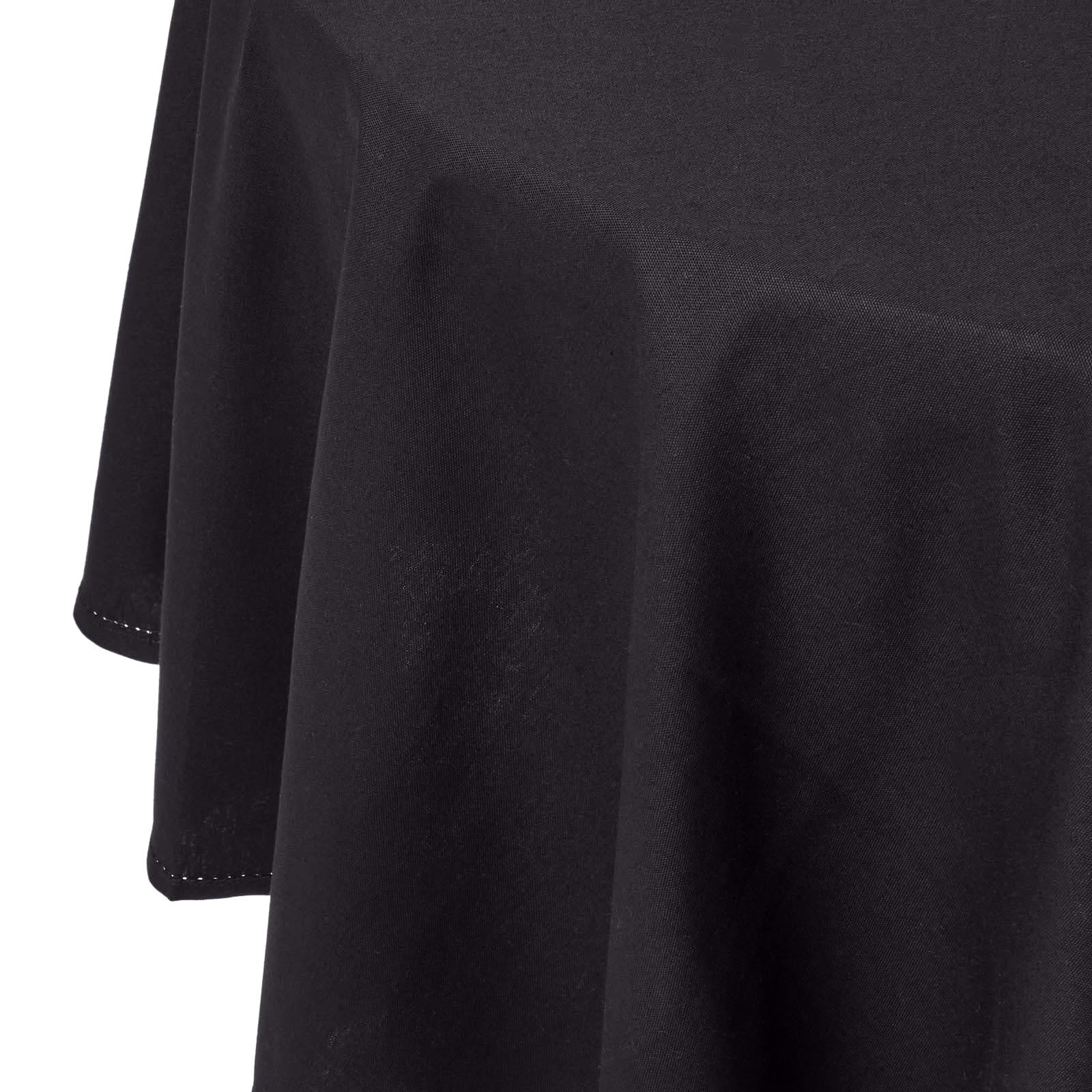 Homescapes Black Cotton Round Tablecloth - 178 cm Black 178cm (70") round