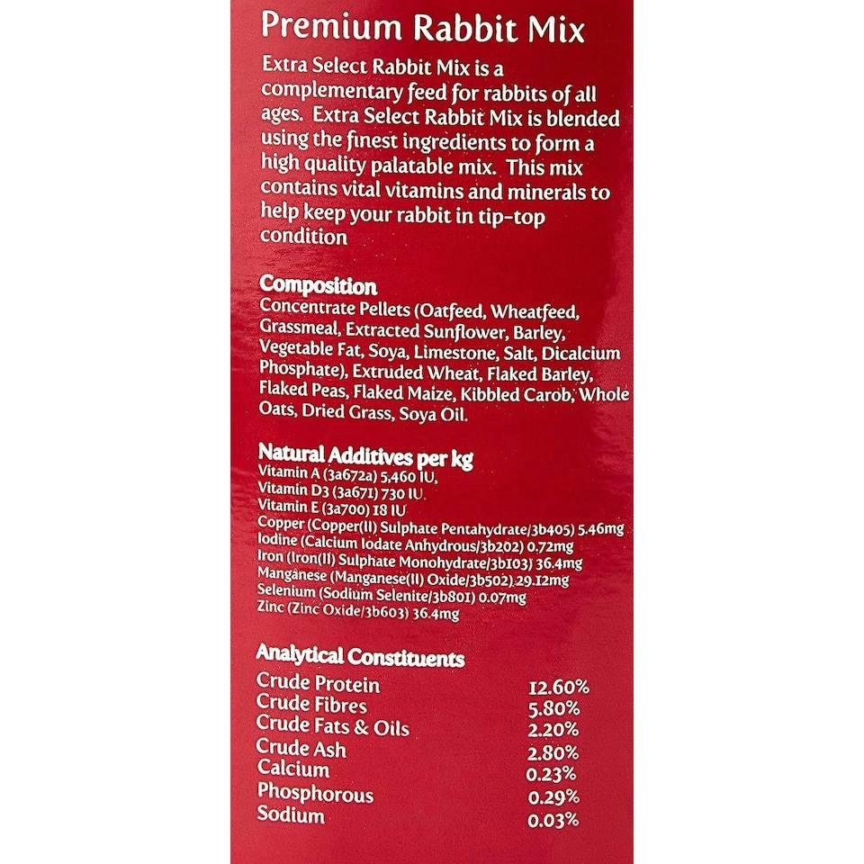 image 1 of Extra Select Premium Rabbit Mix Bucket 5ltr