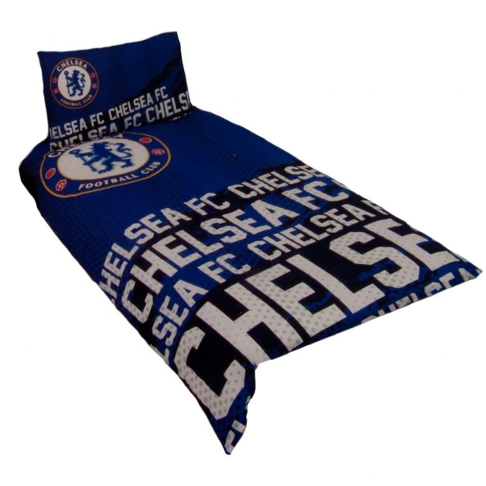 image 1 of Chelsea FC Single Duvet And Pillow Case Set Impact Design - Blue - One Size