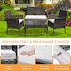 image 4 of Grey 4 Seater Rattan Dining Set with Soft Cushions