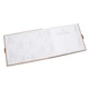 image 4 of Natural Linen Fabric Wedding Day Guest Book with Shiny Gold Rings