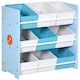 image 1 of ZONEKIZ Storage Unit w/ 9 Removable Storage Baskets for Nursery Playroom - Grey Blue
