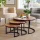 image 4 of Nest 3 Tables Solid Acacia Wooden Top Home Compact Furniture Design Living Room
