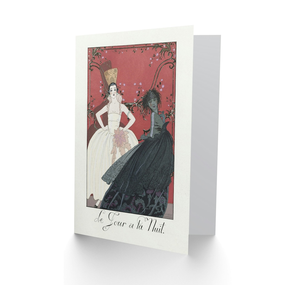 image 1 of George Barbier Art Card Day and Night Vintage Parisian Fashion Advert