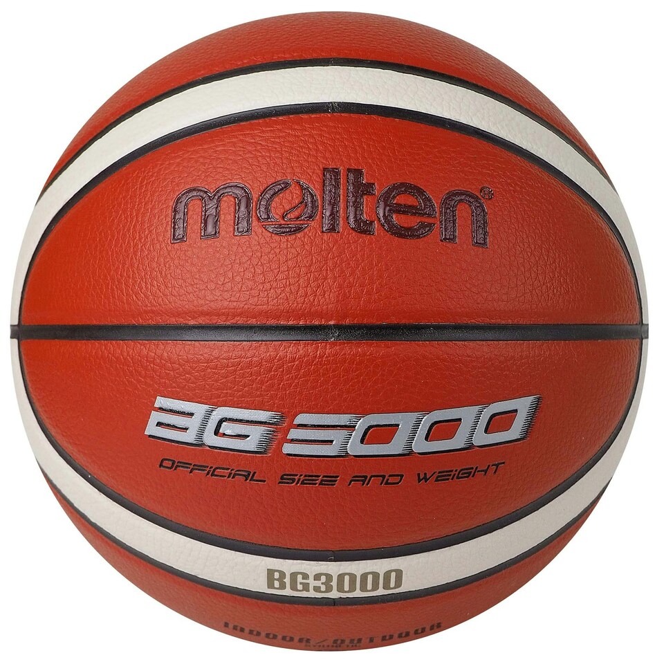 image 1 of Molten BG3000 Basketball, Indoor/Outdoor, Synthetic Leather, Size 5, Orange/Ivory, Suitable For Boys Age 7, 8, 9, 10 & 11, Girls age 12 & 13