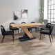 image 2 of Furneo Modern Dining Table Extendable 120-160cm Oak & Black Concrete Effect Enzo 01