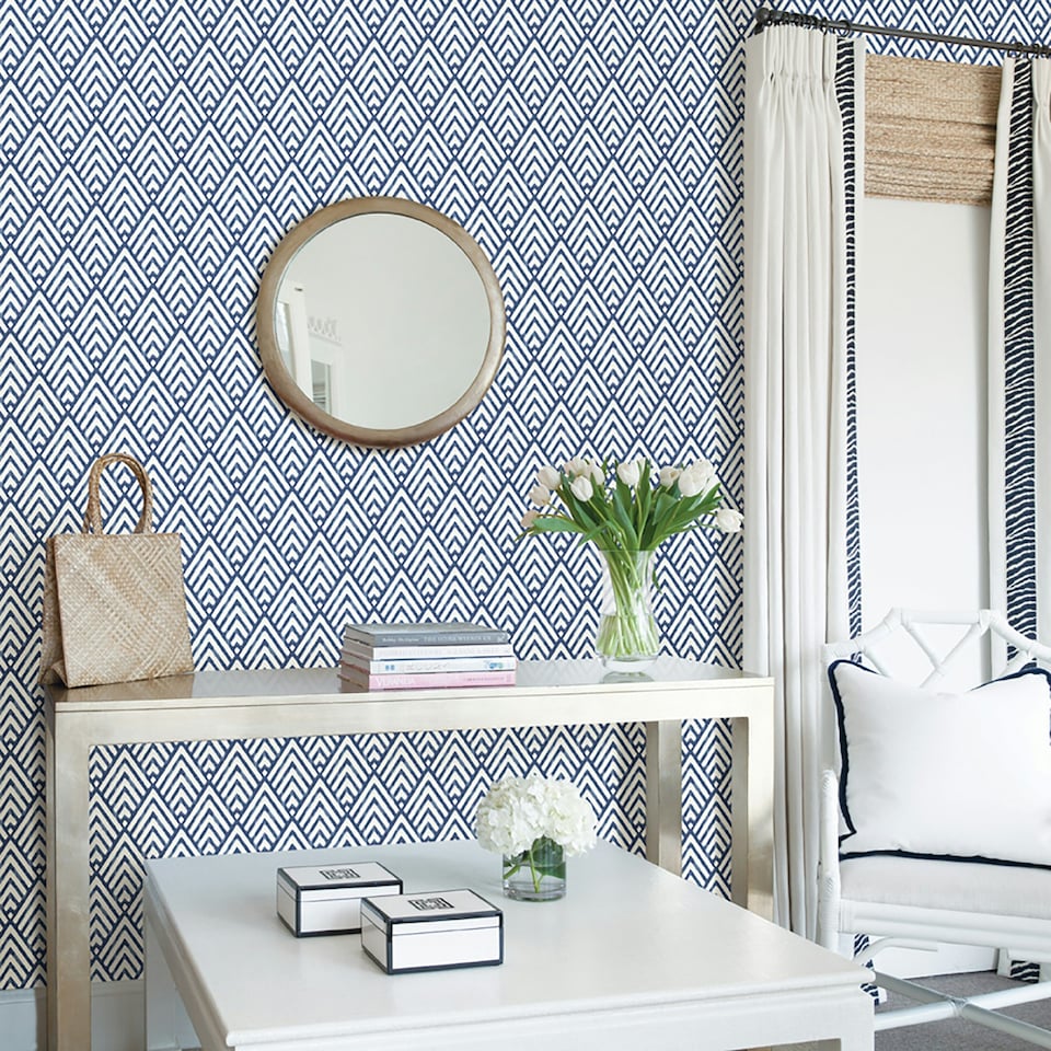 image 1 of NuWallpaper NU1701 Arrowhead Peel & Stick Wallpaper, Deep Blue Multi