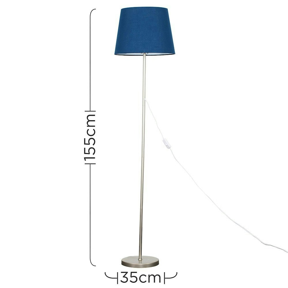 image 1 of ValueLights Brushed Chrome Floor Lamp