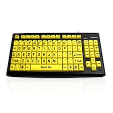 Accuratus Monster 2 Keyboard - USB High Visibility Visual Impairment SEN Keyboard with Extra Large Keys & 2 Port USB Hub