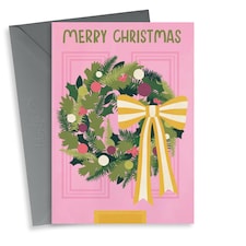 Arty Door Wreath Christmas Card