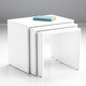 image 3 of Adore Florida Matt White Nest of 3 Tables - Space-Saving Side Tables White