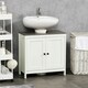 image 2 of kleankin Bathroom Sink Cabinet, Freestanding Under Sink Cabinet Adjustable Shelf White | White