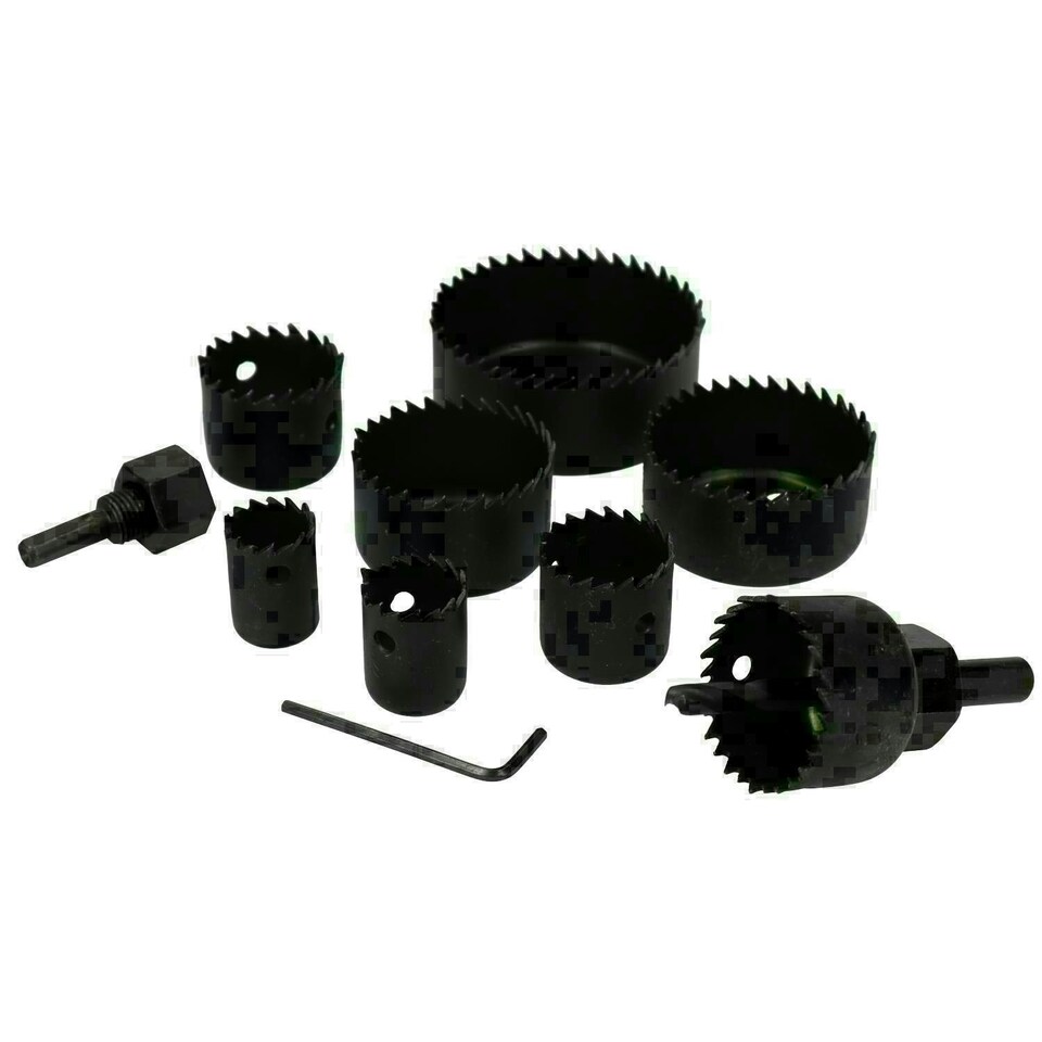 image 1 of 11pc Hole Saw Set Drill Arbor 19 - 64mm Cutter Round Circular Cut Wood Metal