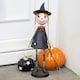 image 2 of Metal Halloween Witch Ornament with Broom