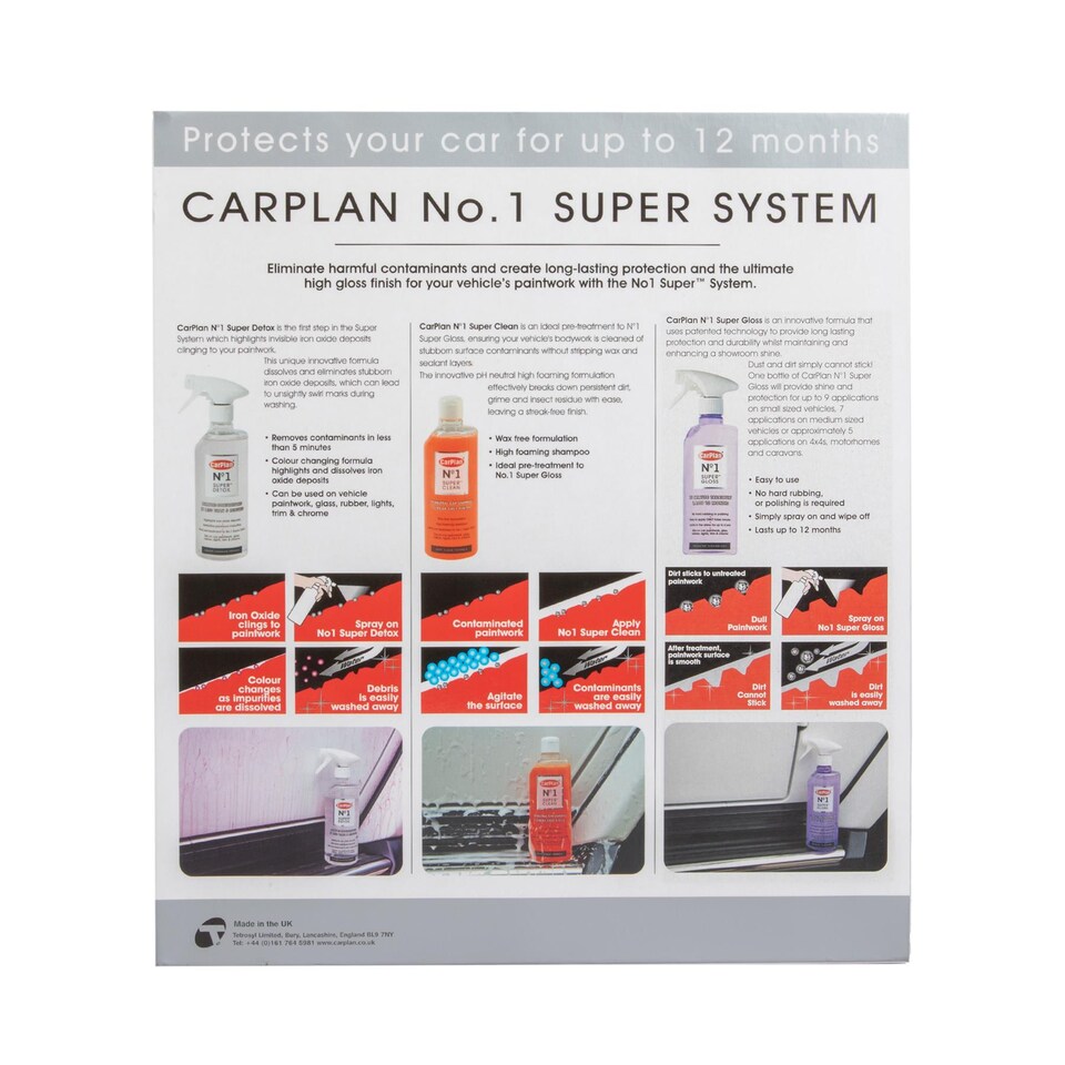 image 1 of Car Wash Valet Detailing Gift Set Pre Clean Wash Protect Shine CarPlan No1