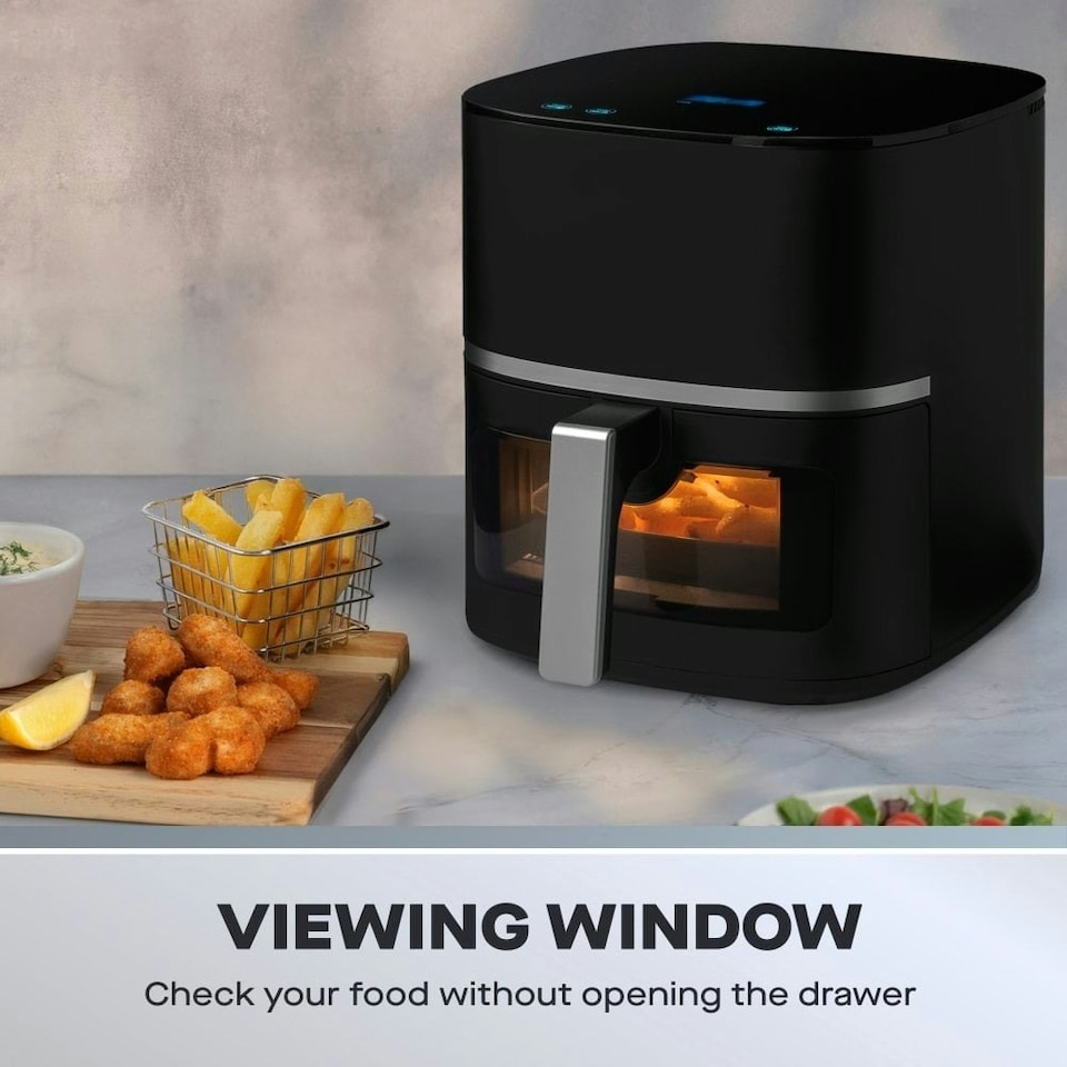 image 1 of Daewoo 1600W 5.5L Air Fryer Viewing Window Grill Warm Reheat Defrost 10 Presets