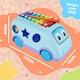 image 4 of Little Star Pull Along Musical Bus Xylophone, Colourful Engaging Shape Sorter for Interactive Musical Development