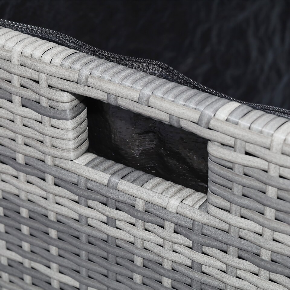 image 1 of Teamson Home Outdoor Garden Storage Box X-Large 700L Grey Wicker Rattan