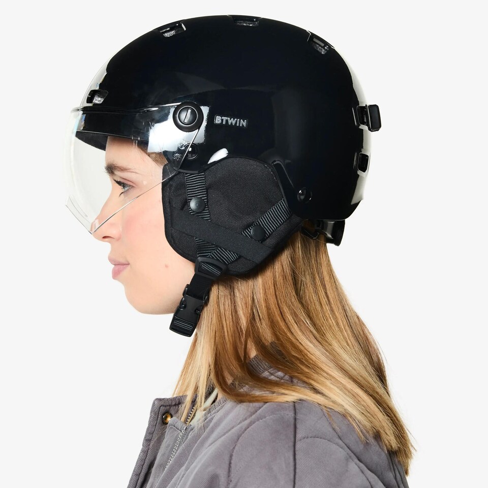 image 1 of Decathlon City Cycling Helmet with Visor 580