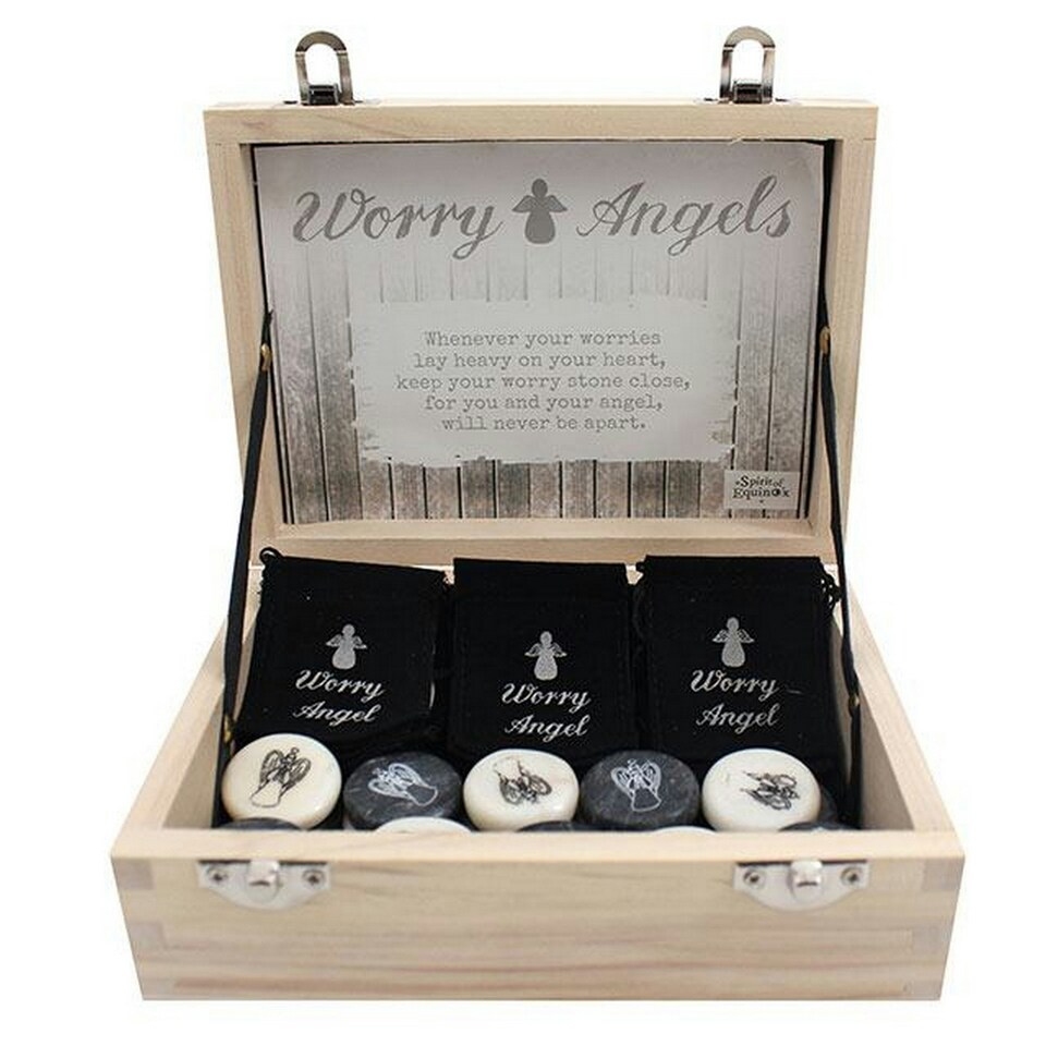 Something Different Angel Stones In Box (Set Of 24) - Grey/White - One Size
