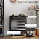 image 5 of HOMCOM 5-Drawer Tool Chest Steel Lockable Tool Storage Cabinet with Wheels | Black
