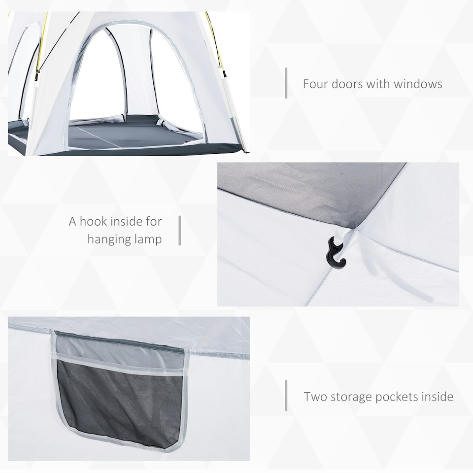 image 1 of Outsunny 4 Man Pop Up Tent Camping Backpacking Dome Tent, Green