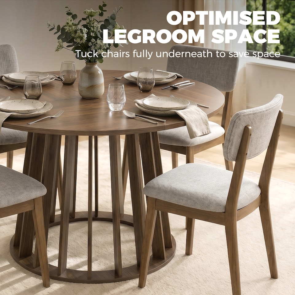 image 1 of HOMCOM Modern Dining Table for 4-6 People 120 cm Light Walnut
