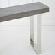 image 2 of Interiors by Premier Contemporary Grey Elm Wood Console Table, Luxe Natural Elm with Stainless Steel Legs, U-Shape Hallway Table Grey
