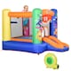 image 1 of Outsunny Bouncy Castle with Slide Basket Trampoline Monster Design