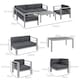 image 7 of Outsunny 5 PCs Garden Sofa Set w/ Cushions, Aluminium Furniture Sets, Grey